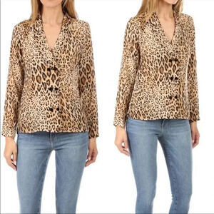 Frame Denim leopard double breasted blouse